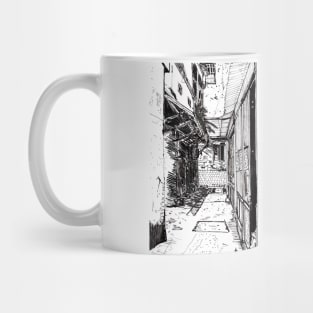 Alleyway Saigon Vietnam Pen and Ink Illustration Mug